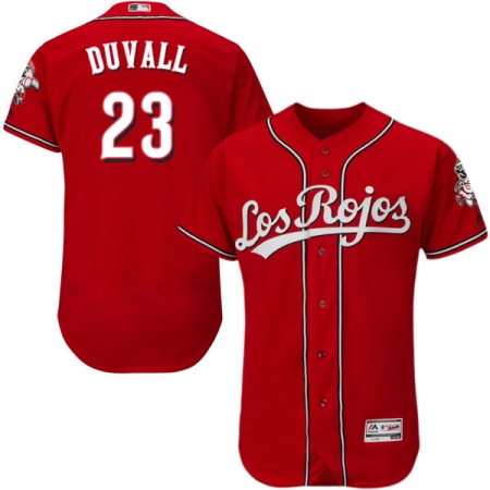 Men's Majestic Cincinnati Reds #23 Adam Duvall Red Los Rojos Flexbase Authentic Collection MLB Jersey