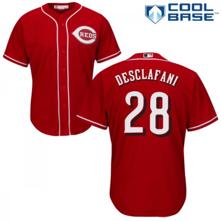 Youth Majestic Cincinnati Reds #28 Anthony DeSclafani Replica Red Alternate Cool Base MLB Jersey