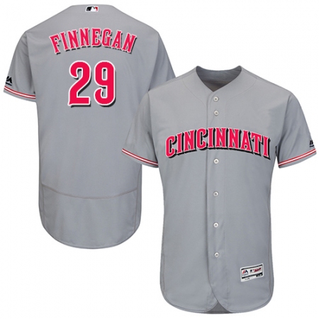 Men's Majestic Cincinnati Reds #29 Brandon Finnegan Grey Flexbase Authentic Collection MLB Jersey