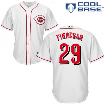 Men's Majestic Cincinnati Reds #29 Brandon Finnegan Replica White Home Cool Base MLB Jersey