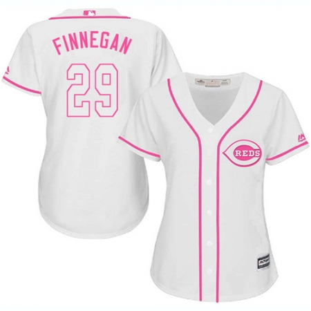 Women's Majestic Cincinnati Reds #29 Brandon Finnegan Authentic White Fashion Cool Base MLB Jersey