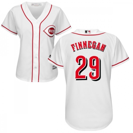 Women's Majestic Cincinnati Reds #29 Brandon Finnegan Authentic White Home Cool Base MLB Jersey