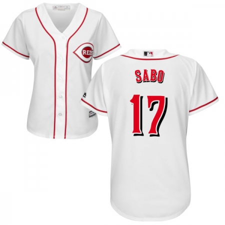Women's Majestic Cincinnati Reds #17 Chris Sabo Authentic White Home Cool Base MLB Jersey