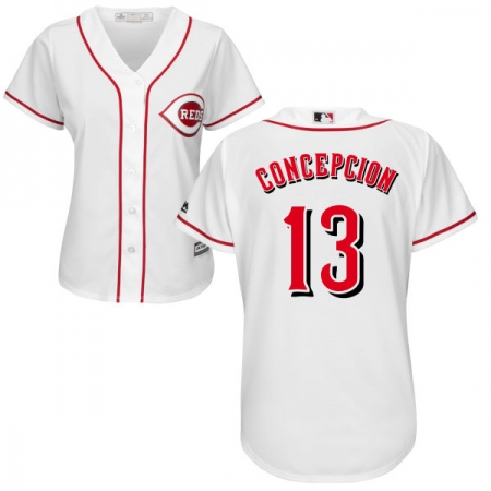 Women's Majestic Cincinnati Reds #13 Dave Concepcion Authentic White Home Cool Base MLB Jersey