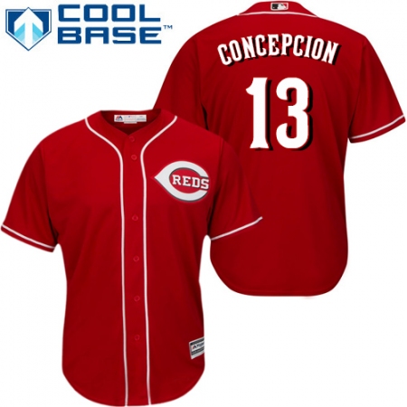Youth Majestic Cincinnati Reds #13 Dave Concepcion Replica Red Alternate Cool Base MLB Jersey