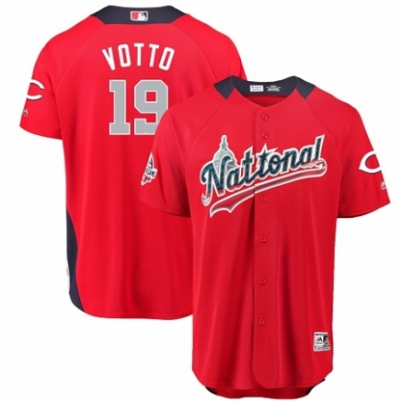 Youth Majestic Cincinnati Reds #19 Joey Votto Game Red National League 2018 MLB All-Star MLB Jersey