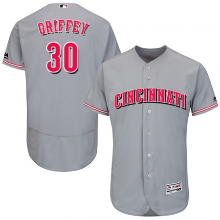 Men's Majestic Cincinnati Reds #30 Ken Griffey Grey Flexbase Authentic Collection MLB Jersey
