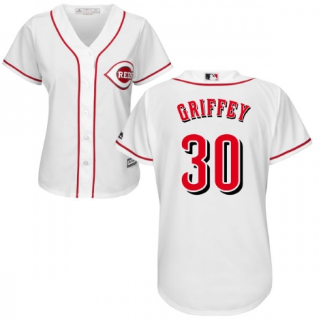 Women's Majestic Cincinnati Reds #30 Ken Griffey Authentic White Home Cool Base MLB Jersey