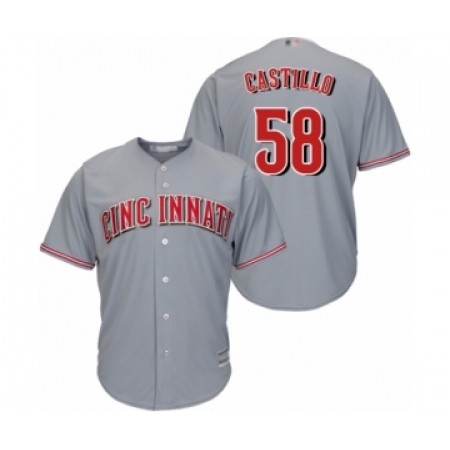 Youth Cincinnati Reds #58 Luis Castillo Authentic Grey Road Cool Base Baseball Jersey
