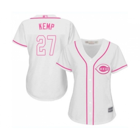 Women's Cincinnati Reds #27 Matt Kemp Replica White Fashion Cool Base Baseball Jersey