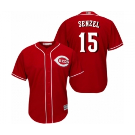 Men's Cincinnati Reds #15 Nick Senzel Replica Red Alternate Cool Base Baseball Jersey