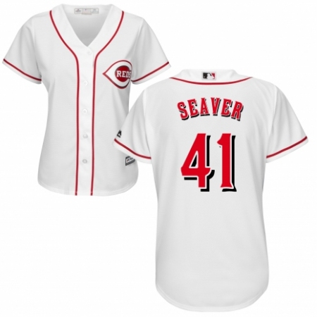 Women's Majestic Cincinnati Reds #41 Tom Seaver Authentic White Home Cool Base MLB Jersey